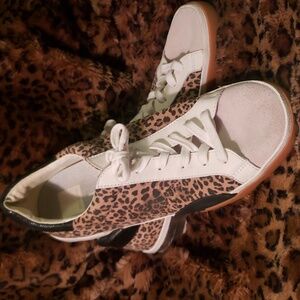 Dolce Vita Women's Zina Tan/Black/Leopard Print Sneakers Sz 10